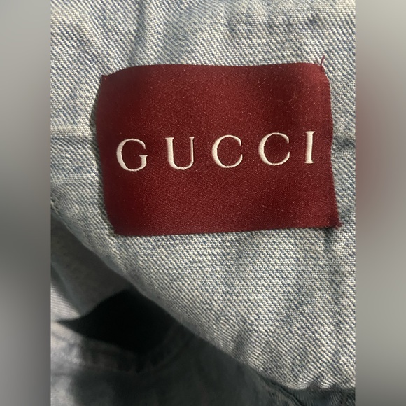Gucci laser Double G Light Blue Denim Trucker Jacket Type 3 - Picture 2 of 9
